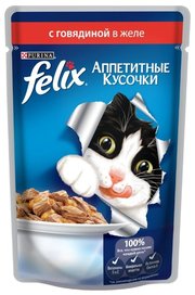 Felix Корм для кошек Аппетитные кусочки с Говядиной в желе фото